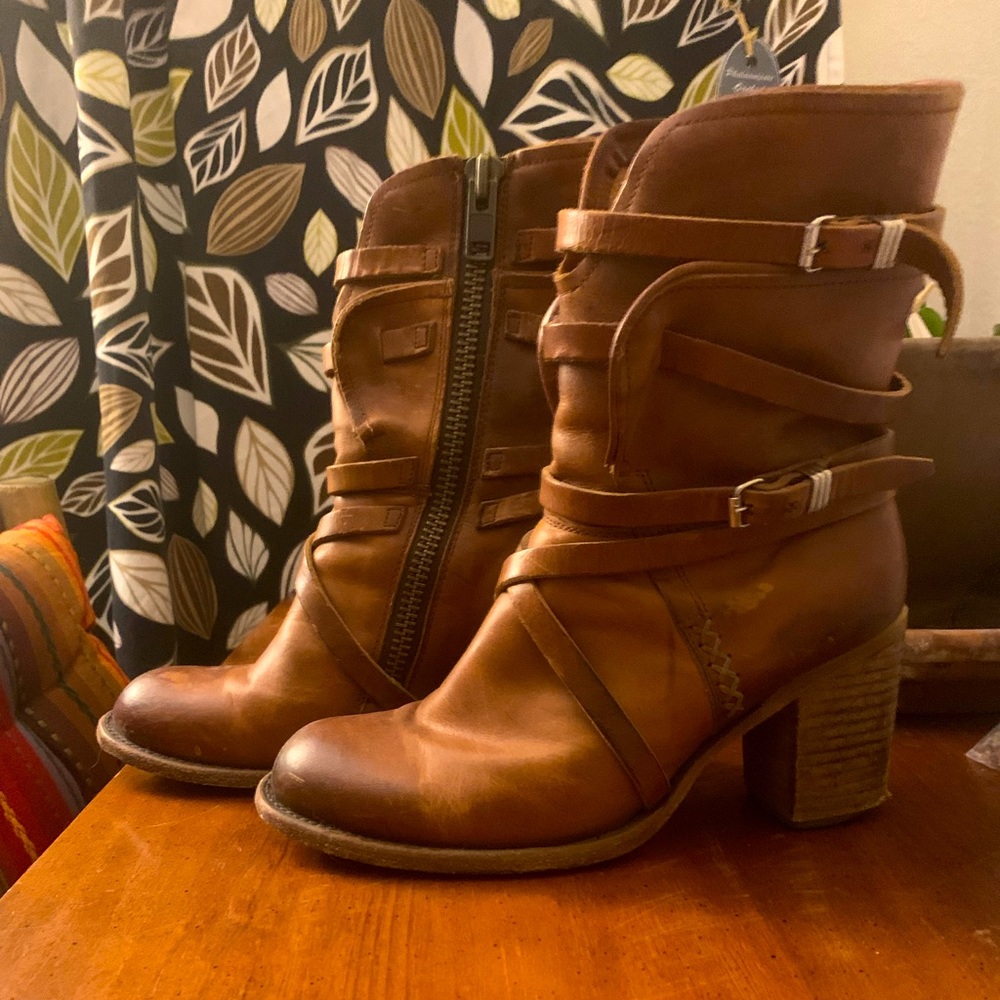 Free Birds Whiskey Brown Heeled Boots